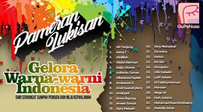 Pameran Lukisan Gupenusa “Gelora Warna Warni Indonesia” Resmi Dibuka: Semangat Sumpah Pemuda dan Nilai Kepahlawanan
